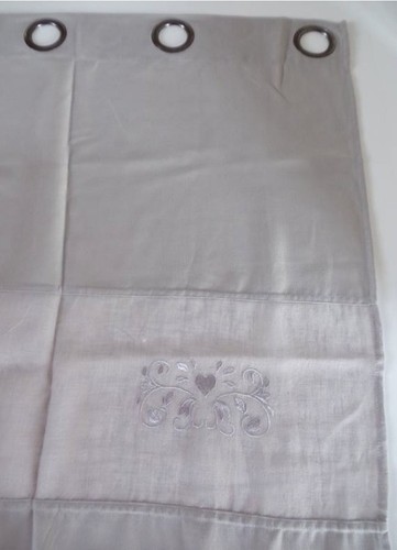 Rideau gris bandeau voilage - rideau,