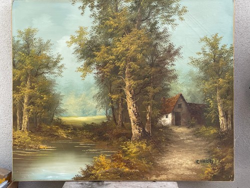 Huile sur toile maison - huile,