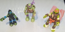 Lot of 3 Articulated Figures Turtle Ninja Turtle Turtle In VG. Condition