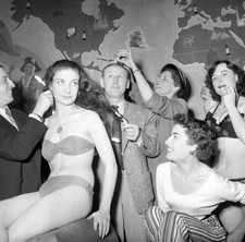 Actor Bourvil poses during the Miss Bigoudi contest May 16 1953 Old Photo