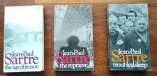 Jean-Paul Sartre Lot 3 Novels Age of Reason Reprieve Troubled Sleep 1973 Vintage