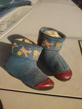 Rare Old Nursery Rhyme Cow Jumped Over The Moon Collector Toddler Slippers