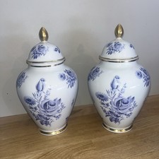 Paire De Vases Pots À Couvercle En Porcelaine Bavaria Seltmann Weiden K Germany