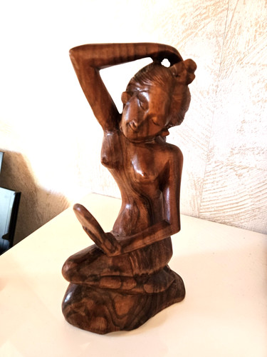 Sculpture statue bois femme - statue,
