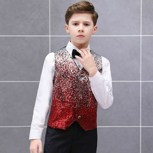 Boys kid sequin vest - vest, tank