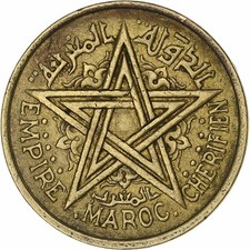 Maroc, Mohammed V, 2 Francs, 1945, Paris, Bronze-Aluminium, TTB, KM:42