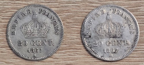 Lot deux pièces argent - de, en