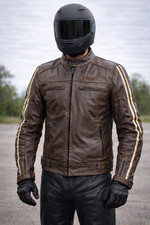 Veste En Cuir Marron Armée De