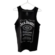 Jack Daniels Whisky Licensed Graphic Tank Top Black Bikercore Giftable Sz Small