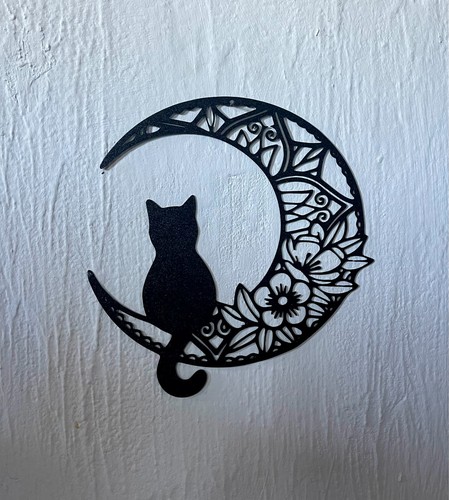 Décoration murale chat lune - décoration,