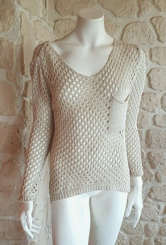 Haut ajouré beige - , neuf