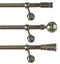 19mm Kit de tringle à rideau Metal, Classic, Acier Inoxydable