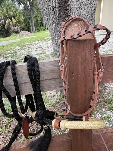 Bitless hackamore rawhide - hackamore,
