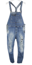 IMPERIAL Salopette Overall Women's (IT) 48 Denim Distressed Sleeveless Jumpsuit