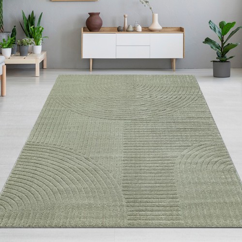 Tapis design vert - lignes, en