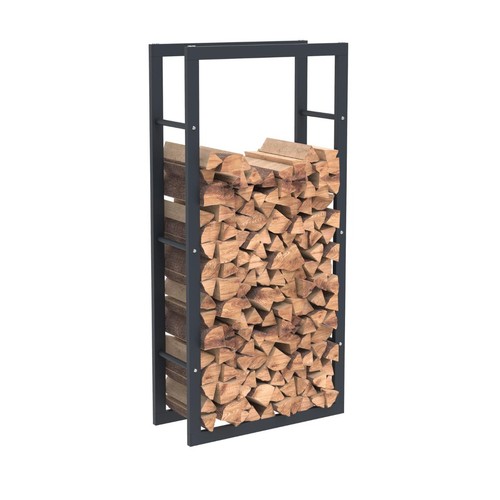 Rangement bois acier - bois,