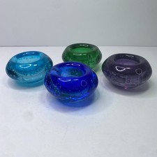 IKEA Controlled Bubble Glass Votive Tea Light Candle Holders Set Of 4
