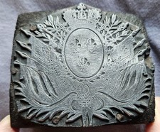 Tampon sceau matrice XVIIIème  Métal sur bois  Armes de France Armoiries royales