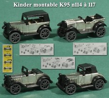 Kinder métal 1995, K95 n 114 à 117 4 voitures Torpédo années 1920 + 3 BPZ