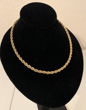 Vintage 24KT Gold Bonded GB Twisted Rope Chain Necklace 18”