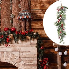 Noël rustique en forme larme pour porte d'entrée, pour la