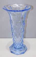 -JOLI VASE VERRE BLEU ART DECO COLLECTION déco pour FLEURS      D