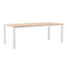 Table de Jardin en Teck "Mexico" 210cm Naturel & Blanc