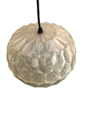 Lustre suspension  oval  design des années 70 façon diamants  En Plastique jaune