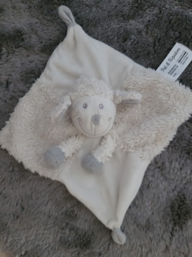 Doudou plat mouton blanc gris - mouton,