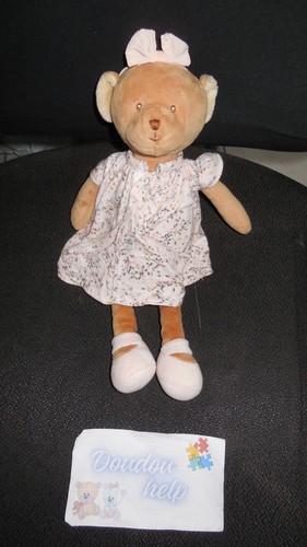 Doudou peluche ours beige - peluche,