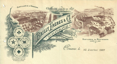 Facture 1907 ornans - 1907,