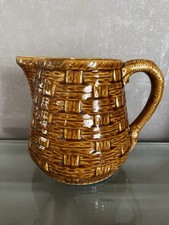 DIGOIN & SARREGUEMINES Ceramic Pitcher Braided Basket Decor