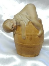 ANTIQUE BISQUE BABY BOTTLE OLD MONEY BANK BOX DOLLS Salvadanai