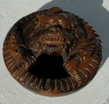 China - Monster Decorated Glazed Terracotta Ashtray. Early xxe s