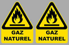 2 x yellow / black natural gas danger panels 5cm STICKER STICKER GB013