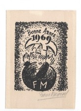 Frans Masereel “Bonne Année” Annual Pass 1969 SIGNED ORIGINAL