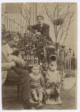 E625 Original Vintage Photo Character and Large Rabbit Cat Decor 1900/1920