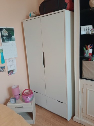 Armoire blanche montée - blanche,