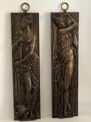 Paire bas relief bronze les - relief,