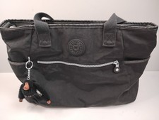 Kipling Lizabeth Black Lacquer Combo Laptop/Shoulder Bag w/ Monkey Keychain