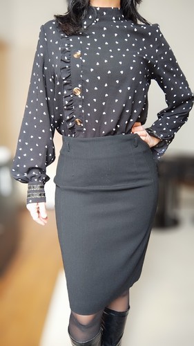 Jupe tailleur crayon - , noire