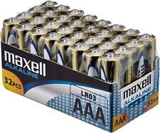 32 BATTERIES AAA BATTERIES ALKALINE MINISTIL MAXELL LR03 1.5V LONG LIFE BATTERY