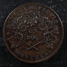 LC-4A2 Bouquet Sou Montreal Rebellion Lower Bas Canada Quebec token Breton 716
