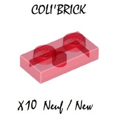 Lego 3023 - 10x Plaque / Plate 1x2 - Tr Rouge / Trans Red - 6225 28653 NEUF