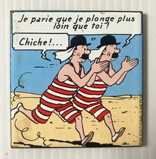 TINTIN PIXI magnet plaque émaillée dupond désert or noir plongeon hergé