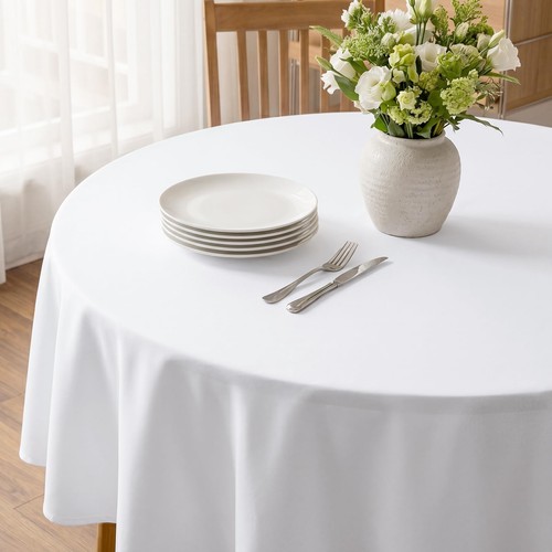Nappes blanches rondes 160 - blanches, cm