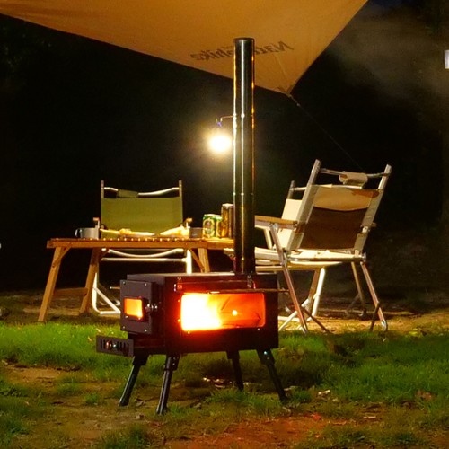 Poêle bois camping - poêle, tente