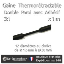 Gaine Thermorétractable 3:1 Double Paroi avec Adhésif, Ø de 1.6 mm à 30 mm