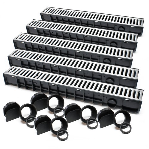 Caniveau 5x1m grille - caniveau,