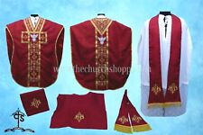 Saint-Esprit Embroidery-Red Chasuble.st. Philip Neri Style Vêtement de Cérémonie